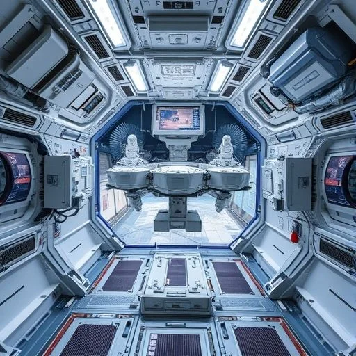 An intricate, close-up shot of a glowing holographic display within a sleek, minimalist space station laboratory. The display shows complex astrophysical data, star charts, or genetic sequencing, rendered in vibrant color-accent-blue and color-accent-cyan hues. Focus on precision, advanced UI elements, and a sense of cutting-edge research. The background is slightly blurred with subtle ambient light from the display. Style: Futuristic, technological, clean, sci-fi, high-detail, 4:3 aspect ratio.